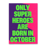 Deli Cards Postkarte "Superheroes October" | Coole Karte zum Geburtstag
