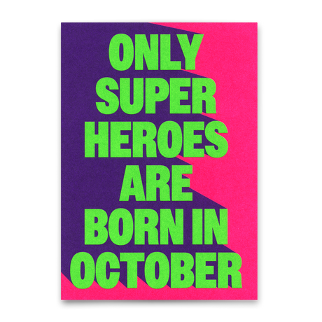 Deli Cards Postkarte "Superheroes October" | Coole Karte zum Geburtstag