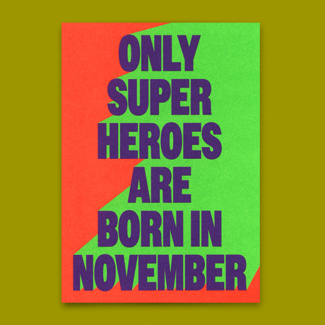Deli Cards Postkarte "Superheroes November" | Coole Karte zum Geburtstag
