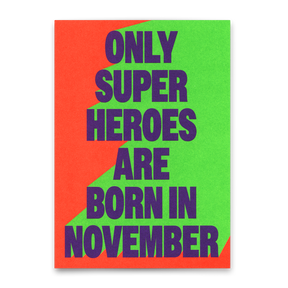 Deli Cards Postkarte "Superheroes November" | Coole Karte zum Geburtstag