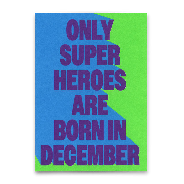 Deli Cards Postkarte "Superheroes December" | Coole Karte zum Geburtstag
