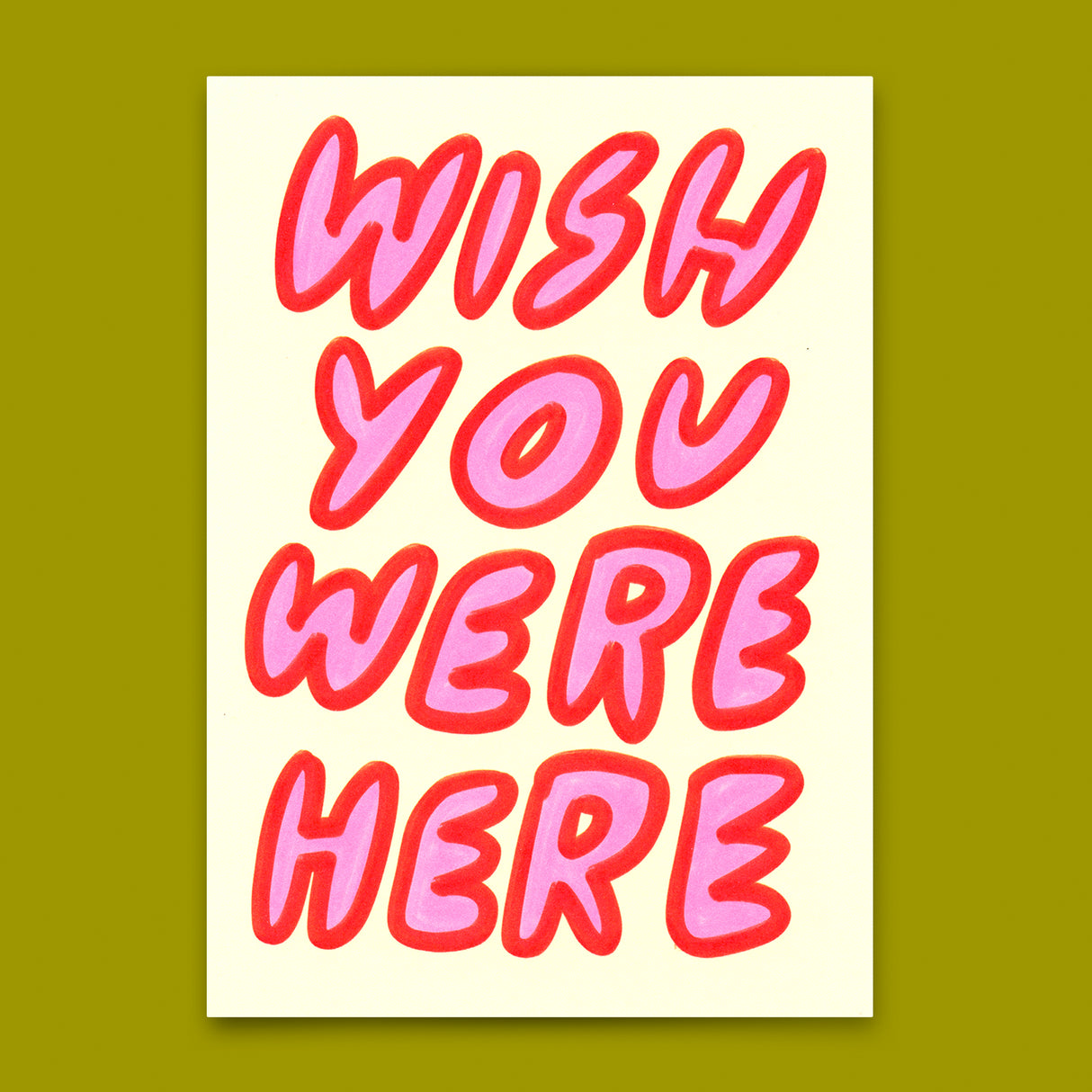 Deli Cards Postkarte "Wish you were here" | Besondere Karte für Verliebte