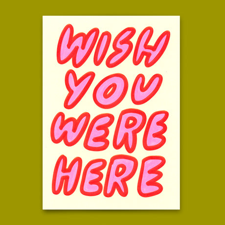 Deli Cards Postkarte "Wish you were here" | Besondere Karte für Verliebte