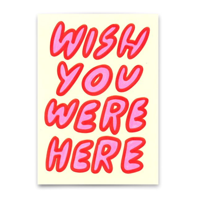 Deli Cards Postkarte "Wish you were here" | Besondere Karte für Verliebte