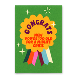 Deli Cards Postkarte "Too old for Midlife Crisis" | Lustige Karte zum Geburtstag