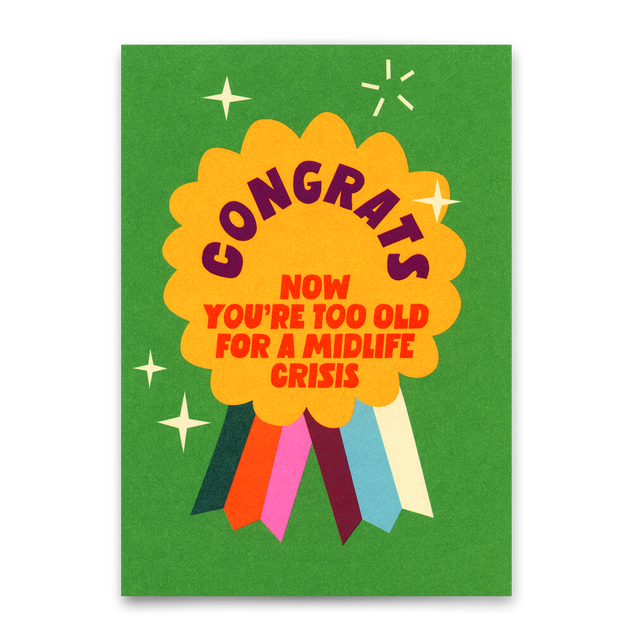 Deli Cards Postkarte "Too old for Midlife Crisis" | Lustige Karte zum Geburtstag