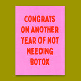 Deli Cards Postkarte "Congrats, not needing botox" | Lustige Karte zum Geburtstag