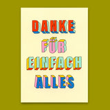 Deli Cards Postkarte "Danke für einfach alles" | Besondere Karte zum Dankesagen