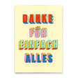 Deli Cards Postkarte "Danke für einfach alles" | Besondere Karte zum Dankesagen