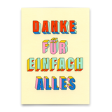Deli Cards Postkarte "Danke für einfach alles" | Besondere Karte zum Dankesagen