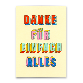 Deli Cards Postkarte "Danke für einfach alles" | Besondere Karte zum Dankesagen