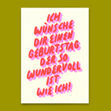 Deli Cards Postkarte "Geburtstag wundervoll wie ich" | Lustige Karte zum Geburtstag