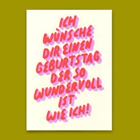 Deli Cards Postkarte "Geburtstag wundervoll wie ich" | Lustige Karte zum Geburtstag