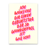 Deli Cards Postkarte "Geburtstag wundervoll wie ich" | Lustige Karte zum Geburtstag