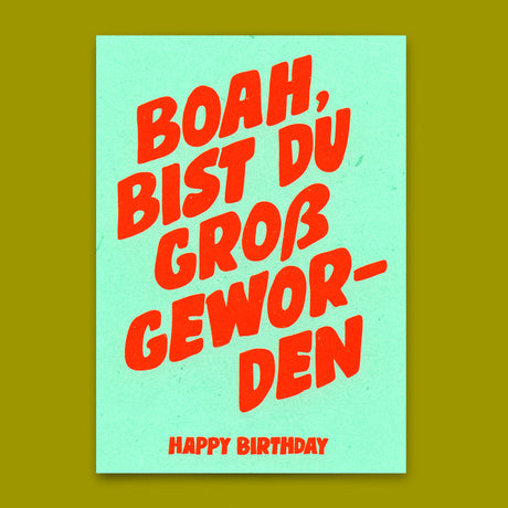 Deli Cards Postkarte "Boah, bist du groß geworden" | Lustige Karte zum Geburtstag