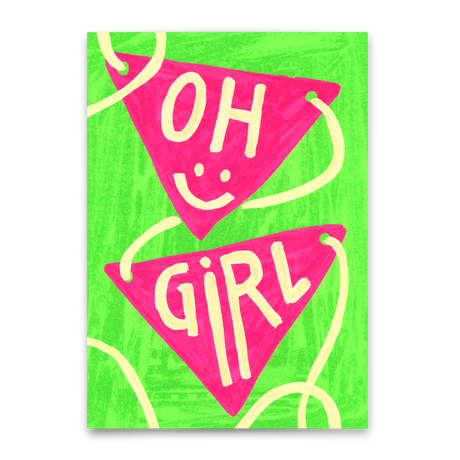 Deli Cards Postkarte "Oh Girl" | Coole Karte für jeden Anlass
