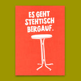 Deli Cards Postkarte "Stehtisch bergauf" | Lustige Karte mit Spruch