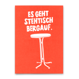 Deli Cards Postkarte "Stehtisch bergauf" | Lustige Karte mit Spruch