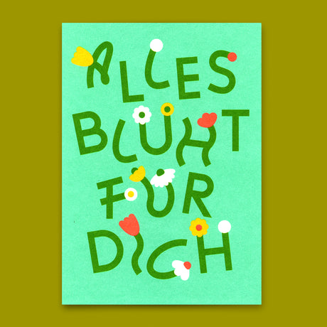 Deli Cards Postkarte "Alles blüht für dich" | Besondere Karte für jeden Anlass