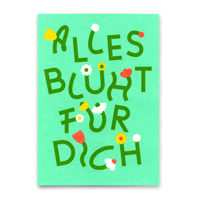 Deli Cards Postkarte "Alles blüht für dich" | Besondere Karte für jeden Anlass