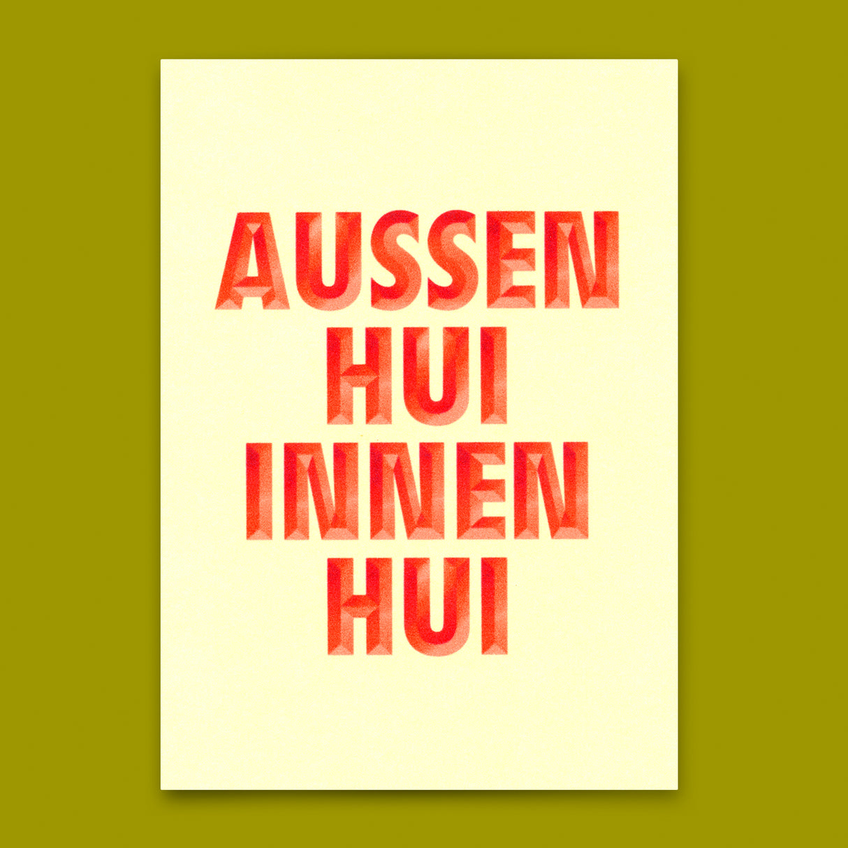 Deli Cards Postkarte "Aussen Hui" | Lustige Karte mit Spruch