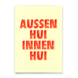 Deli Cards Postkarte "Aussen Hui" | Lustige Karte mit Spruch