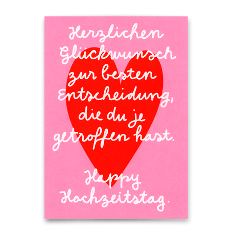 Deli Cards Postkarte "Happy Hochzeitstag" | Schöne Karte zum Hochzeitstag