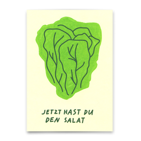 Deli Cards Postkarte "Jetzt hast du den Salat" | Besondere Karte mit Spruch