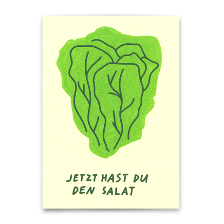 Deli Cards Postkarte "Jetzt hast du den Salat" | Besondere Karte mit Spruch