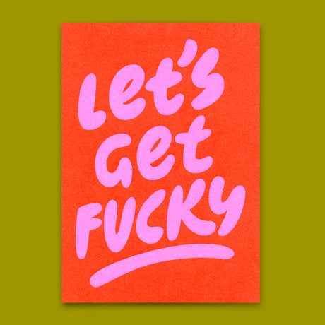 Deli Cards Postkarte "Lets get fucky" | Lustige Karte mit Spruch
