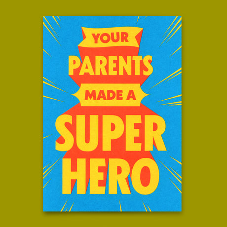 Deli Cards Postkarte "Made a Superhero" | Besondere Karte zum Geburtstag