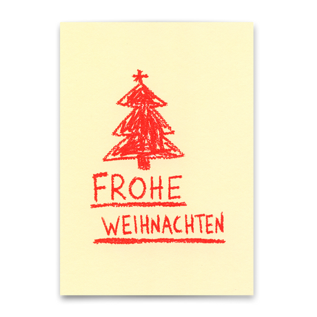 Deli Cards Postkarte "Frohe Weihnachten Wachsmalstift" | Ausgefallene Postkarte zu Weihnachten
