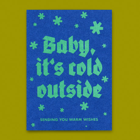 Postkarte "Baby its cold outside" | Schöne Postkarte zu Weihnachten
