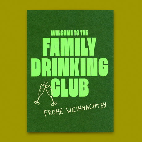 Postkarte "Family Drinking Club" | Lustige Postkarte zu Weihnachten
