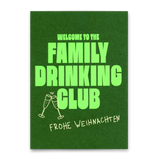 Postkarte "Family Drinking Club" | Lustige Postkarte zu Weihnachten