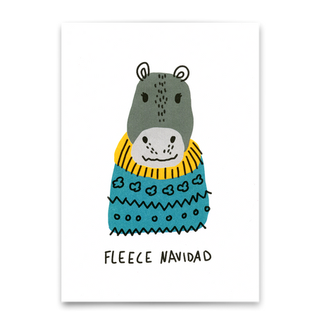 Deli Cards Postkarte "Fleece Navidad" | Lustige Postkarte zu Weihnachten