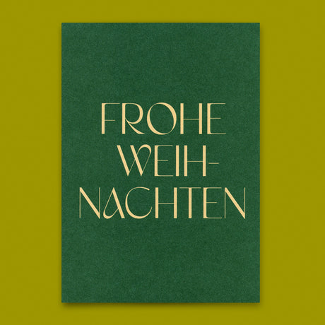 Deli Cards Postkarte "Frohe Weihnachten Grün" | Schöne Postkarte zu Weihnachten