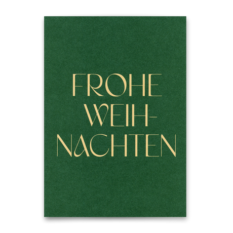 Deli Cards Postkarte "Frohe Weihnachten Grün" | Schöne Postkarte zu Weihnachten