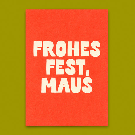 Deli Cards Postkarte "Frohes Fest Maus" | Coole Postkarte zu Weihnachten