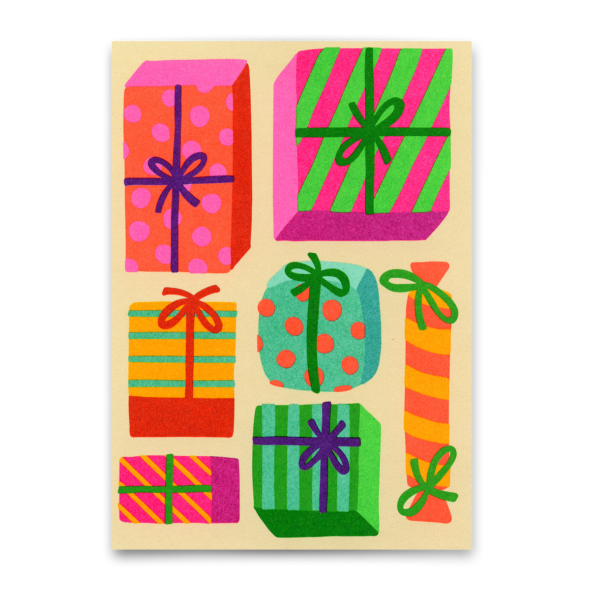 Postkarte "Geschenke Geschenke" | Besondere Postkarte zu Weihnachten