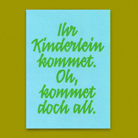 Postkarte "Ihr Kinderlein kommet Typo" | Schöne Postkarte zu Weihnachten