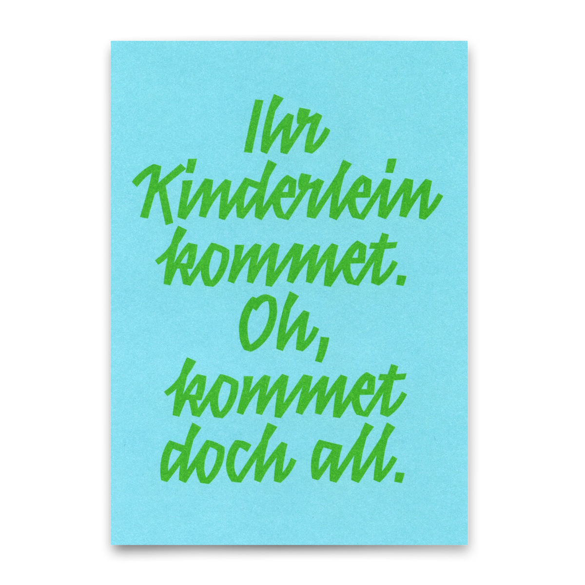 Postkarte "Ihr Kinderlein kommet Typo" | Schöne Postkarte zu Weihnachten