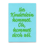 Postkarte "Ihr Kinderlein kommet Typo" | Schöne Postkarte zu Weihnachten