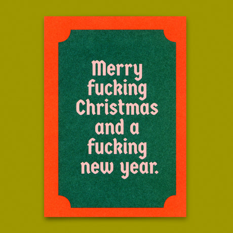 Deli Cards Postkarte "Merry fucking Christmas" | Ausgefallene Postkarte zu Weihnachten