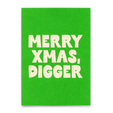 Postkarte "Merry Xmas Digger" | Lustige Postkarte zu Weihnachten