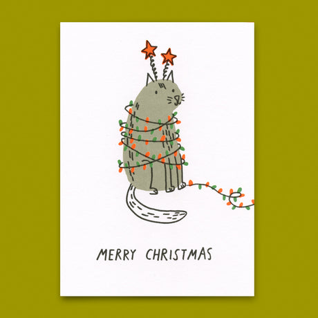 Deli Cards Postkarte "Xmas Chaos" | Lustige Postkarte zu Weihnachten