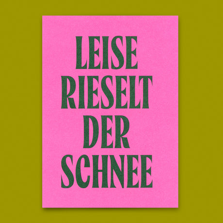 Deli Cards Postkarte "Leise rieselt der Schnee Typo" | Schöne Postkarte zu Weihnachten