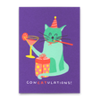 Deli Cards Postkarte "ConCatulations" | Lustige Karte mit Katzen-Motiv