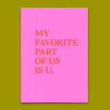 Deli Cards Postkarte "My favorite part" | Schöne Karte mit Spruch für Verliebte