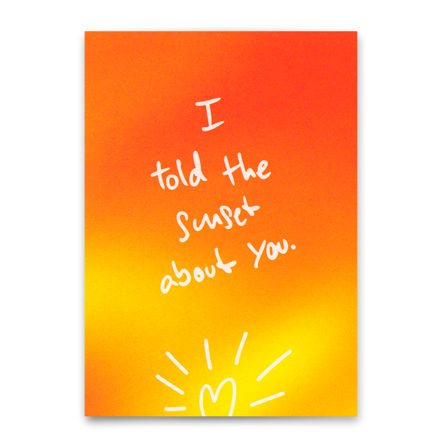Deli Cards Postkarte "I told the sunset about you" | Schöne Karte für Verliebte